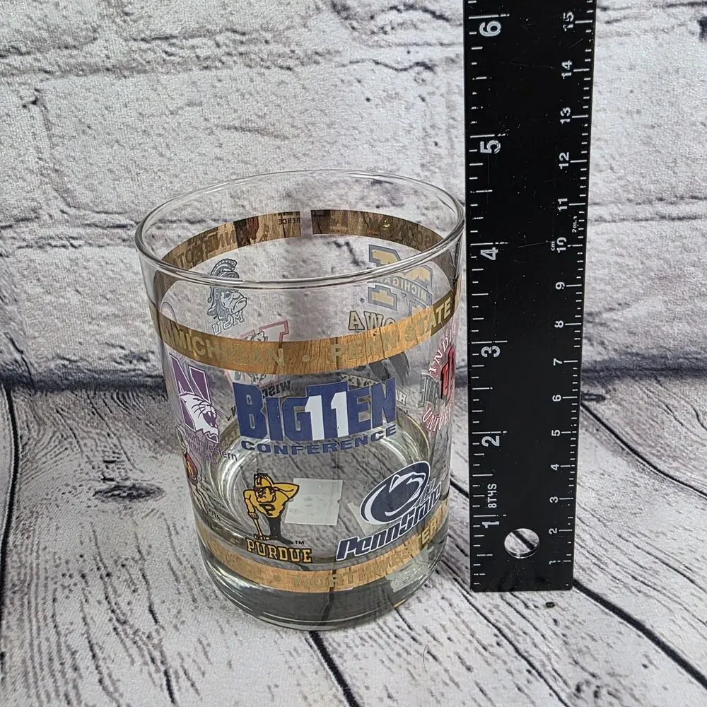 Vintage Big Ten Conference Rocks Glass Set